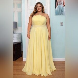 Size 16 Lemon Yellow Clarisse 8155 Sunshine Daffodil NWT Prom Bridesmaid Dress
